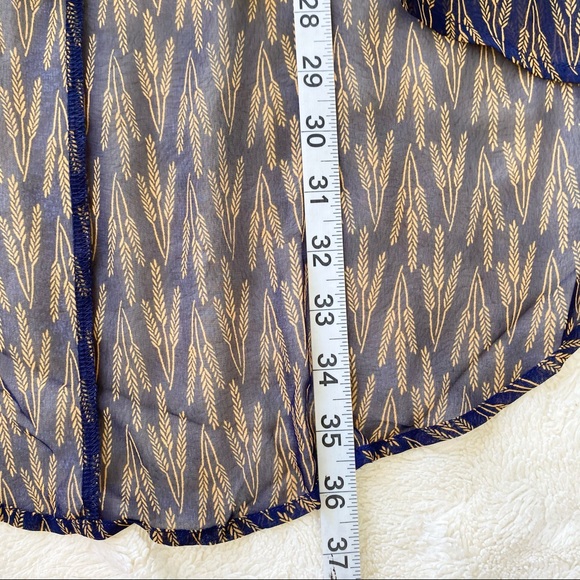 Lularoe Lindsay kimono blue gold wheat chiffon - Picture 13 of 14